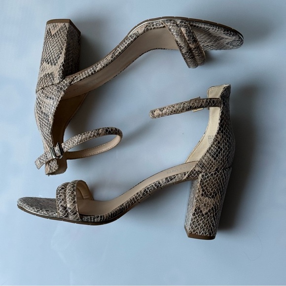 Reaction Kenneth Cole Lolita Sandals Heels Snakeskin Ankle Strap Women's 9 - Picture 4 of 10